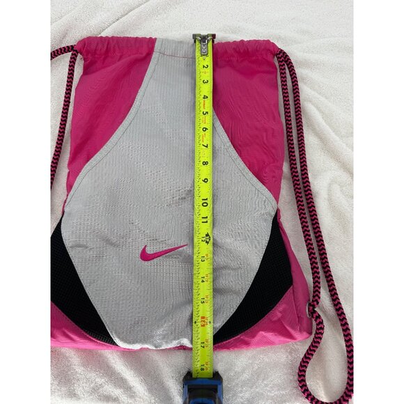 Nike Pink & Gray Drawstring Backpack With Interior Pockets & Rope Straps Lightwe - Picture 6 of 8
